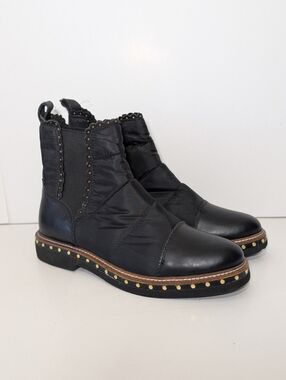 Free People Atlas Puffer Chelsea Boots Black Women 38.5 Goth Edgy Urban